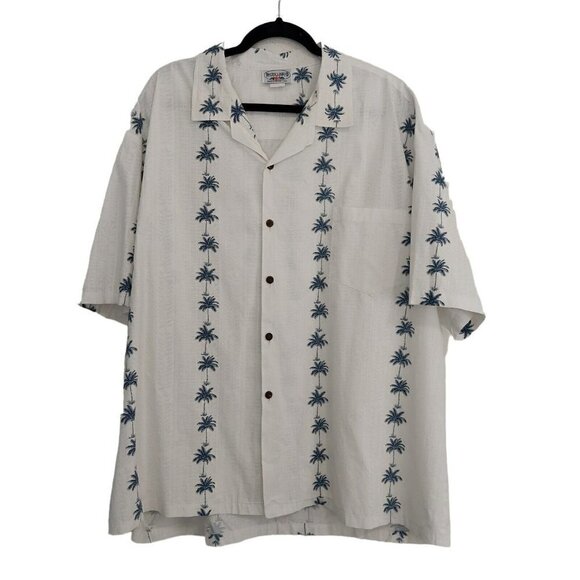 Pacific Legend Apparel, Inc. Other - Pacific Legend Men's White Tropical Hawaiian Shirt Short Sleeve Palm Trees 3XL